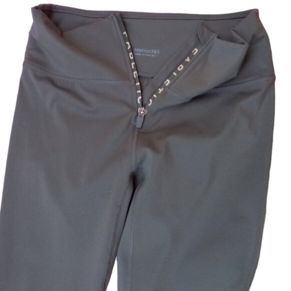 Fabletics zippered olive athletic leggings sz S/M - Picture 2 of 9